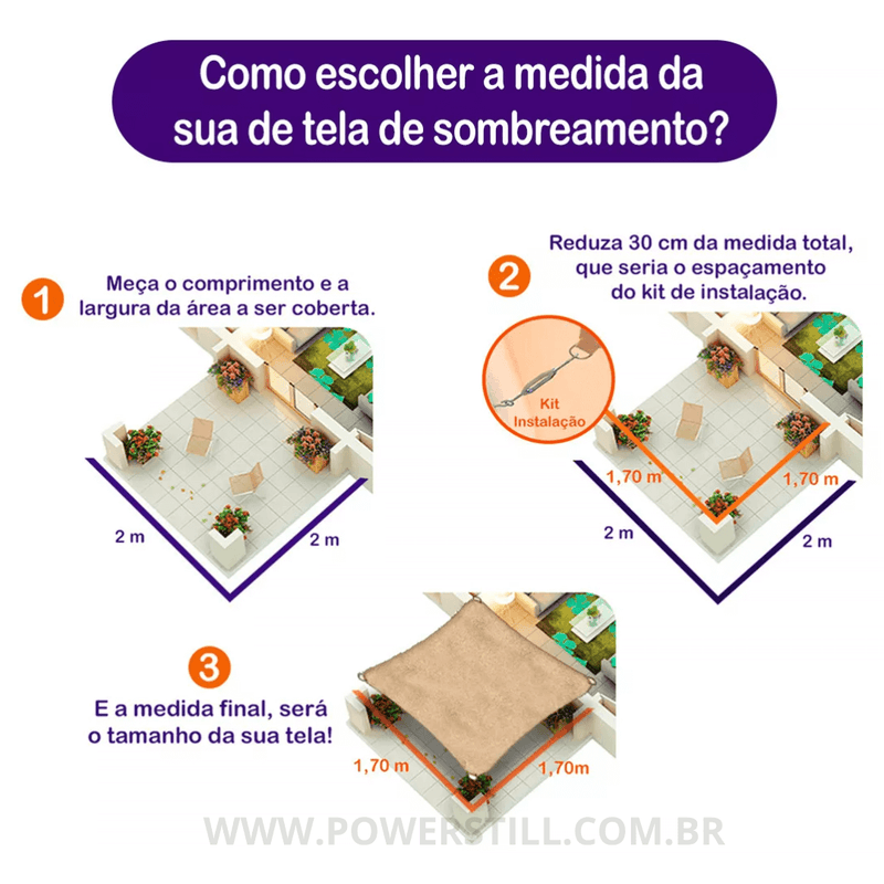 Toldo de Sombreamento Portátil para Área Externa